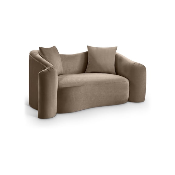 Meridian Furniture Destin Taupe Velvet Loveseat
