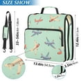 thumbnail image 3 of ALAZA Zipper Binder Airplane Retro Green 3 Ring Trapper Keeper File Folder Organizer Bag, 3 of 8