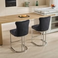 thumbnail image 5 of Set of 4 Upholstered Soft Backrest Cushions Chairs, 26" Counter Height Dining Chairs with Button Back Rivet Trim Dining Chair, for Living Room, Kitchen, Dining Room, Reading Room, 5 of 13