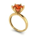 thumbnail image 2 of Clara Pucci 14K Yellow Gold Solid Gold Red Solitaire Anniversary Ring for Women - 3 cttw Round Cut, 2 of 8