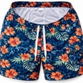 thumbnail image 3 of iBerryNY Men Swimming Trunks, Quick-Dry Lightweight Beach & Pool Shorts w/ Pockets, Hawaiian, Small, 3 of 5