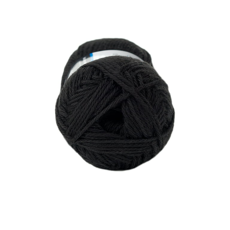 Mainstays 100% Cotton Yarn - Rich Black - 3.5oz 180yds - 4 Medium Weight