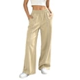 thumbnail image 2 of Jaunzuar Workout Pants Women Elastic Waist Straight Leg Sweatpants Versatile Running Casual Pants with Pocket S, 2 of 8