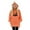 Orange, variant on Women's Halloween Pumpkin Face Long Sleeve Hooded Sweatshirts Lightweight Casual Pullover Tops