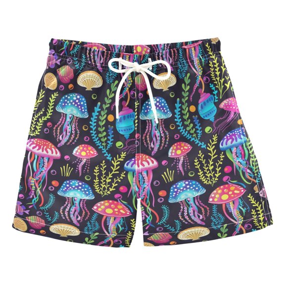 joogoo Boys Swim Trunks Magic Jellyfish Beach Board Shorts Drawstring Swimsuit XS