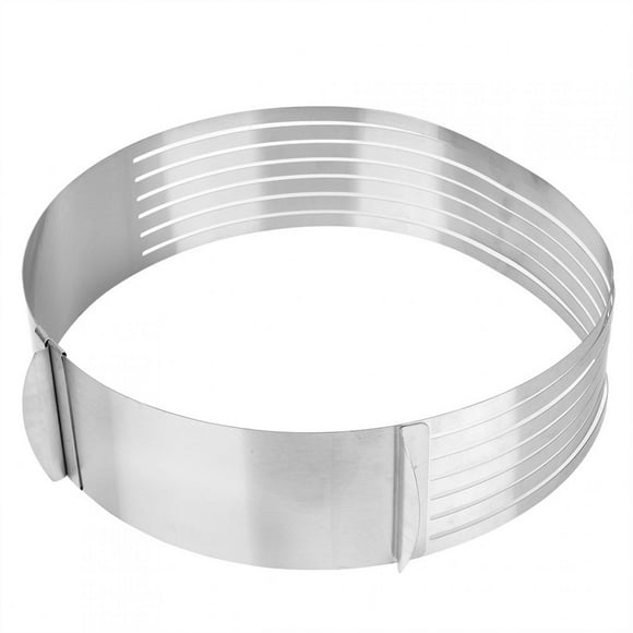 Molde para cortar pasteles, anillo Circular de acero inoxidable ajustable de 24-30cm, herramienta para hornear