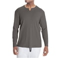 thumbnail image 2 of pstuiky camisetas de manga larga para hombre, Camisa deportiva de entrenamiento fácil para hombre, elástica, de color liso, con cuello en V y manga larga camisetas de hombre xxl, 2 of 4