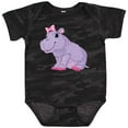 thumbnail image 3 of Inktastic Cute Purple Hippo Girls Baby Bodysuit, 3 of 5