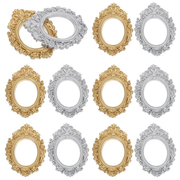 FONWILYO 12Pcs Mini Resin Photo Frames Tiny Craft Frames for Decor, Ornaments, and Craft Projects