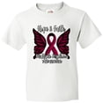 thumbnail image 3 of Inktastic Multiple Myeloma Cancer Awareness Hope & Faith with Butterfly Ribbon Youth T-Shirt, 3 of 5