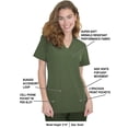 thumbnail image 3 of Green Town Scrubs for Women - 4 Pocket V-Neck Scrub Top, Stretch Fabric, Easy Care Uniforms, 3 of 7
