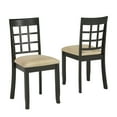 thumbnail image 2 of Weston Home Lexington Black Wood Beige Microfiber Window Back Dining Chairs, Set of 2, 2 of 8