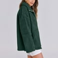 thumbnail image 4 of Baberdicy Women's Solid Color Outerwear Jacket, Versatile Long Sleeve Coat for Season , Solid Everyday Jacket, Casual Zip Coat, Minimalist Layer Green Xxl, 4 of 5