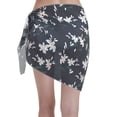 thumbnail image 2 of KLL Lilies Flowers Print Women's Sarong Coverups Short Bathing Suit Wrap Skirt Beach Wrap Swimsuit Cover Ups, 2 of 6