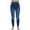 Blue Checkered, variant on Women's Denim Wash Leggings - Stretchy and Comfortable Skinny Pants (Blue Distressed, X-Small / Small)