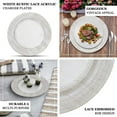 thumbnail image 4 of 13" Charger Plates - Set of 24 - White with Lace Embossed Rim Plastic Chargers, Rustic Modern Disposable Round Acrylic Serving Trays For Dinner Wedding Party Events, 4 of 17