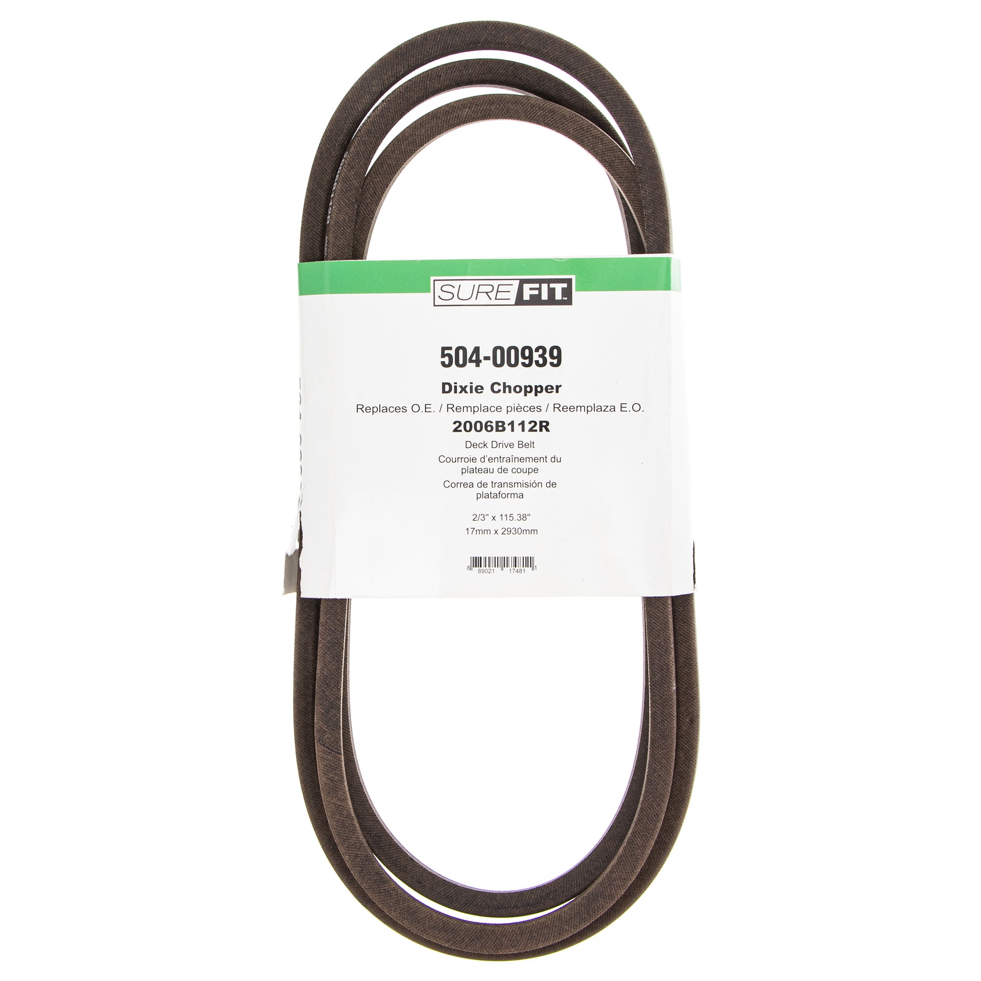 SureFit Deck Drive Belt 50" Cut Replacement for Dixie Chopper 2006B112R