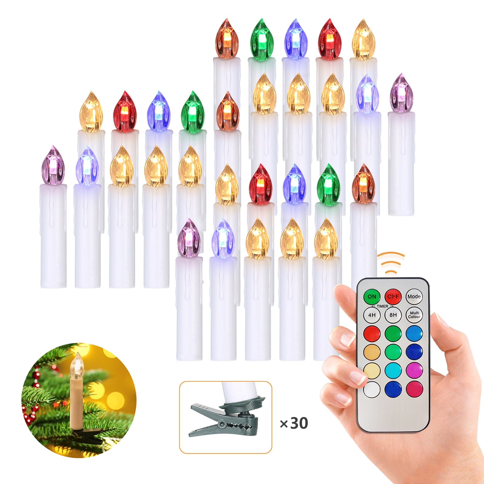 30 Pcs Flameless Candles With Remote Control Realistic Color 