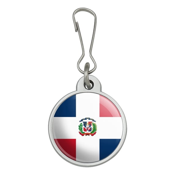The Dominican Republic Country Flag Jacket Handbag Purse Luggage Backpack Zipper Pull Charm