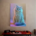 thumbnail image 2 of 1pc Color - infused Fluffy Cat Canvas Wall Art, framed Decor room hanging Wall Picture Decor for Home Gifts, living room, bathroom, bedroom, kitchen wall art decor canvas wall art, 2 of 6
