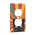 thumbnail image 2 of Yayeee Duplex Wall Plate 1-Gang 4.5"x2.7" Home Receptacle Light Switch Decorative Outlet Cover, Black Cat, 2 of 7
