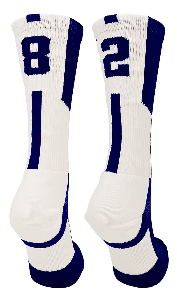 Player Id Navy/White Number Crew Socks (82, Medium) 82,Medium