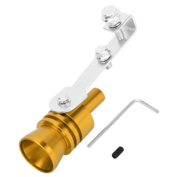 Unique Bargains Turbo Sound Exhaust Muffler Pipe Whistle Rear Tailpipe L Motorcycle Roar Maker Aluminum Gold Tone 1 Set