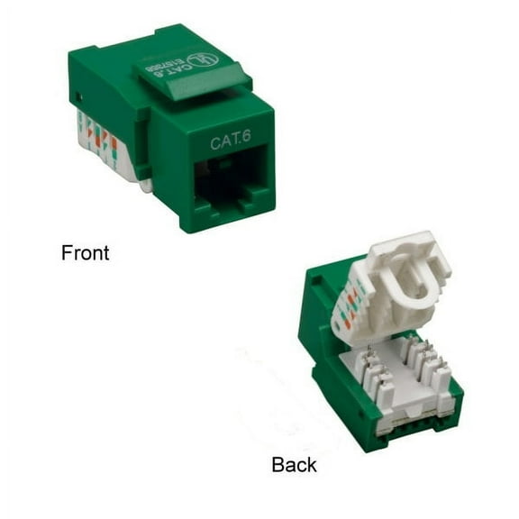 Kentek CAT6 Tool less Keystone Jack RJ45 Category 6 Ethernet Network ToolLess 110 Type Green