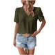 thumbnail image 2 of Xuyuer Lace Patchwork V-Neck Short Sleeve Tee - Women's Solid Color Casual Fashion Top, Affordable and Versatile for Daily Commute, Weekend Gatherings, and Skin-Friendly Comfortable Wear, 2 of 8