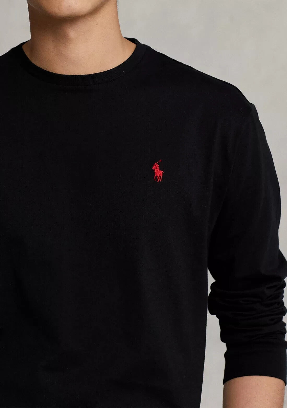 Polo Ralph Lauren 710627433027 Men's Black Crew Neck Long Polo Ralph Lauren 710627433027 Men's Black Crew Neck Long