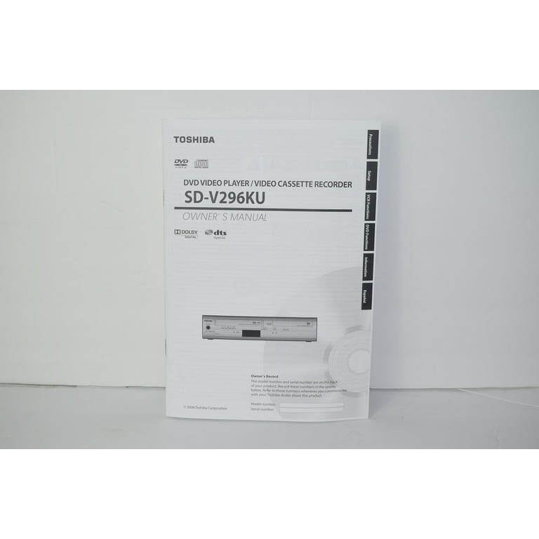 Toshiba SD-V296 reproductor de DVD VCR sin sintonizador