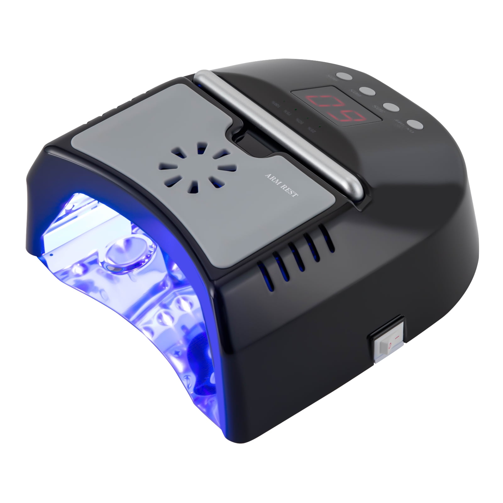 Portable Cordless UV LED Nail Lamp - 72W, Rechargeable, with Timable LCD Display for Fast Drying, Safe & Efficient At Home or Salon
