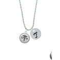 thumbnail image 2 of Delight Jewelry Silvertone Domed Black OTD Silvertone Script Initial Disc - F - Charm Necklace, 20"+3", 2 of 4