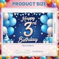 thumbnail image 2 of Blue Theme Happy 3rd Birthday Banner Starry Design 3rd Birthday Display Gift Box Decor Sparkling Effect Birthday Party Backdrop for 3rd Birthday Party Kids Gathering Indoor Decoration, 2 of 9