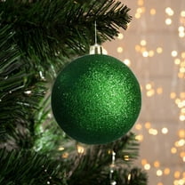 HCBY Outdoor Christmas Decorations - Jumbo Glitter Solid Ball, Big Plastic & Water Resistant Hanging Ornaments for Tree, Yard, Porch Gift idea(Green)