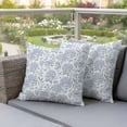 thumbnail image 4 of Spring Blue Flowers Pillow Covers 2 Pack Hydrangeas Floral Leaf Farm Plants Pillowcase Waterproof Outdoor Throw Pillow Cover for Patio Garden Square Cushion 16”x16”, 4 of 9