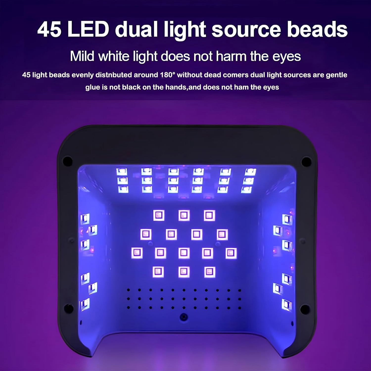 268W UV LED Nail Lamp, Gel Nail Light for Nail Polish UV Dryer with 4 Timers Professional Fast Curing Lamp Nail Art Tools with Rhinestone