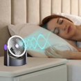 thumbnail image 3 of Rotating Desk Fan, Quiet and Adjustable, 16 x 13 x 9 cm, with Hanging Lighting, Compact Cooling Device, 180 Degree Rotation., 3 of 5