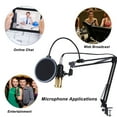 thumbnail image 3 of Condenser Microphone Bundle  BM-800 Mic Kit with Adjustable Mic Suspension Scissor Arm  Shock Mount and Double-Layer Acoustic Filter for Studio Recording & Brocasting (Gold 2), 3 of 7