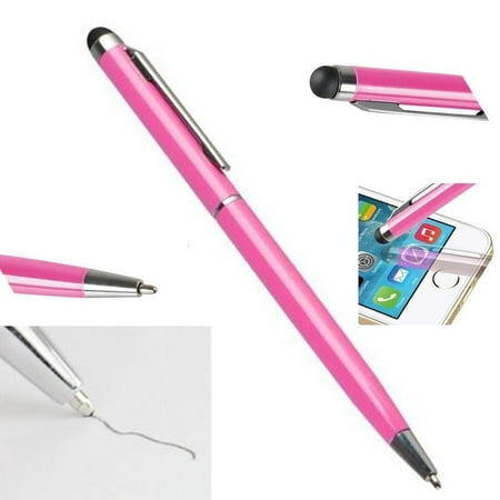 Stylus Pen [10 pcs, Pink], 2-in-1 Universal Touch Screen Stylus + Ballpoint Pen For Smartphones Tablets iPad iPhone Samsung (Best Stylus For Windows 10)