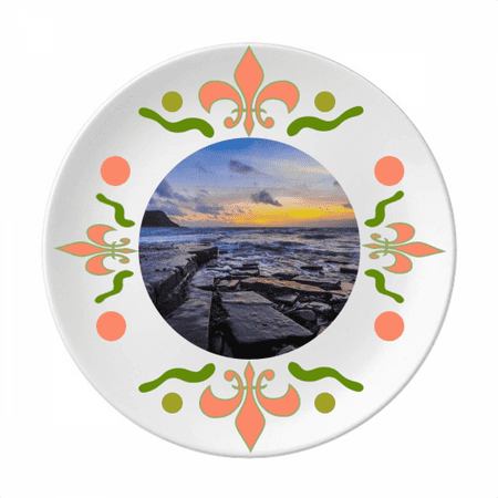 

Ocean Stone Water Science Nature Picture Flower Ceramics Plate Tableware Dinner Dish