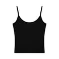 thumbnail image 5 of FDGIU Women's 2026 Summer Thin Spaghetti Strap Scoop Neck Crop Tank Top, Solid Slim Fit Sleeveless Camisole Top for Layering Daily Wear, 5 of 5
