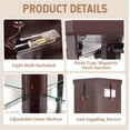 thumbnail image 3 of Lighted Corner Curio Cabinet,Corner Display Cabinet with Tempered Glass Doors Mirrored Back Panel Adjustable Shelves,16.46" L X 16.46" W X 69.84" H(Dark Cherry), 3 of 7