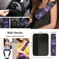 thumbnail image 4 of Jeiento Purple Camo Hunting Car Seat Cover Full Set with Steering Wheel Cover Seat Belt Pads Cup Holders Keychain for Most Vehicles Auto Accessories Fit for Most Vehicles, 4 of 8