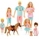 thumbnail image 1 of Set de muñecas familiares TREKFOX con perro y caballo embarazada para mamá, papá y 4 niños, 1 of 7