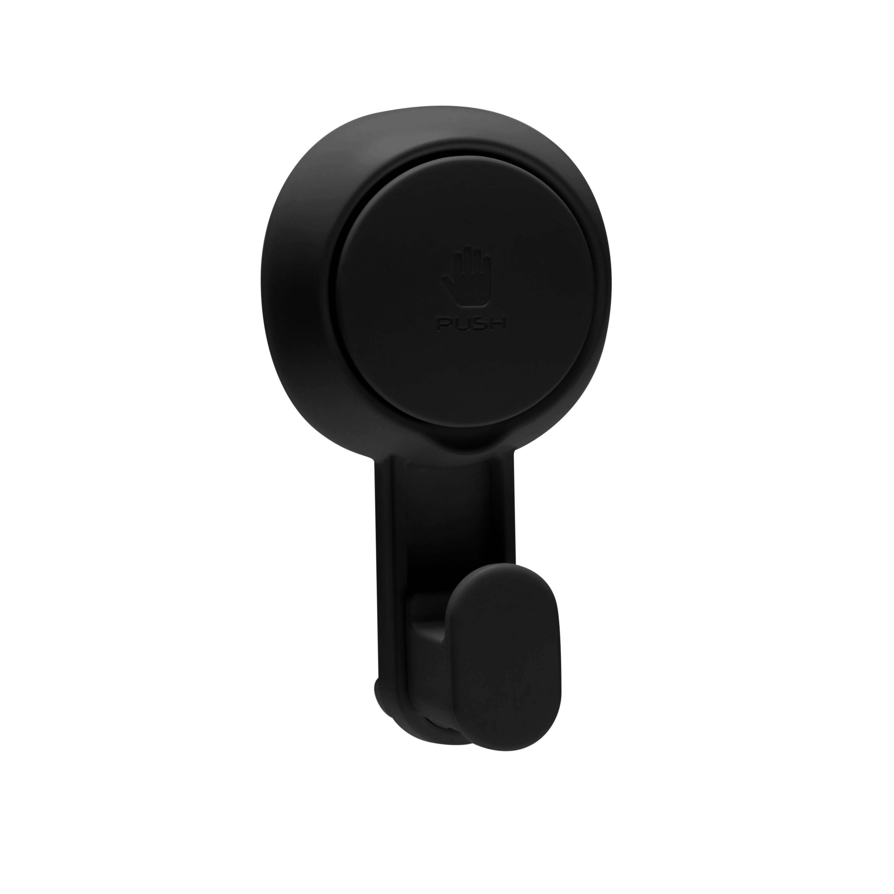 Bath Bliss 4 Pack Gel-Suction Power Hooks in Matte Black