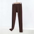 thumbnail image 2 of MGDXOX Women's Soft Modal Leggings Elastic Waist Slim-Fit Lounge Pants Comfortable Stretchy Sleepwear Bottoms Brown L, 2 of 5