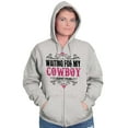 thumbnail image 3 of Country Strong Waiting For My Cowboy Womens Plus Size Graphic Zipper Hoodie Brisco Brands 5X, 3 of 5