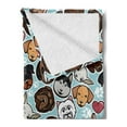 thumbnail image 2 of Dog Lover Soft Flannel Fleece Throw Blanket, Canine Breeds Bulldog Chihuahua Siberians and Retriever Love Heart Paw Prints, Cozy Plush for Indoor and Outdoor Use, 60" x 80", Multicolor, by Ambesonne, 2 of 5