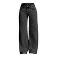 thumbnail image 2 of Blekii Girls Bow Embroidery Jeans, Girls Bow Embroidery Jeans, Wide Leg Baggy Pants High Waisted Trousers, Casual Streetwear for Kids 6-14 Years Wide Leg Baggy Denim Pants Streetwear, Casual Outing,, 2 of 8